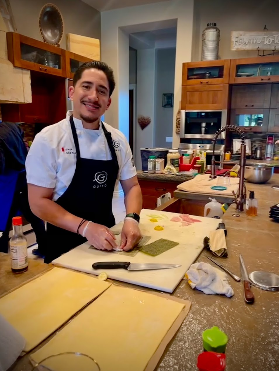 Chef Gustavo cooking.