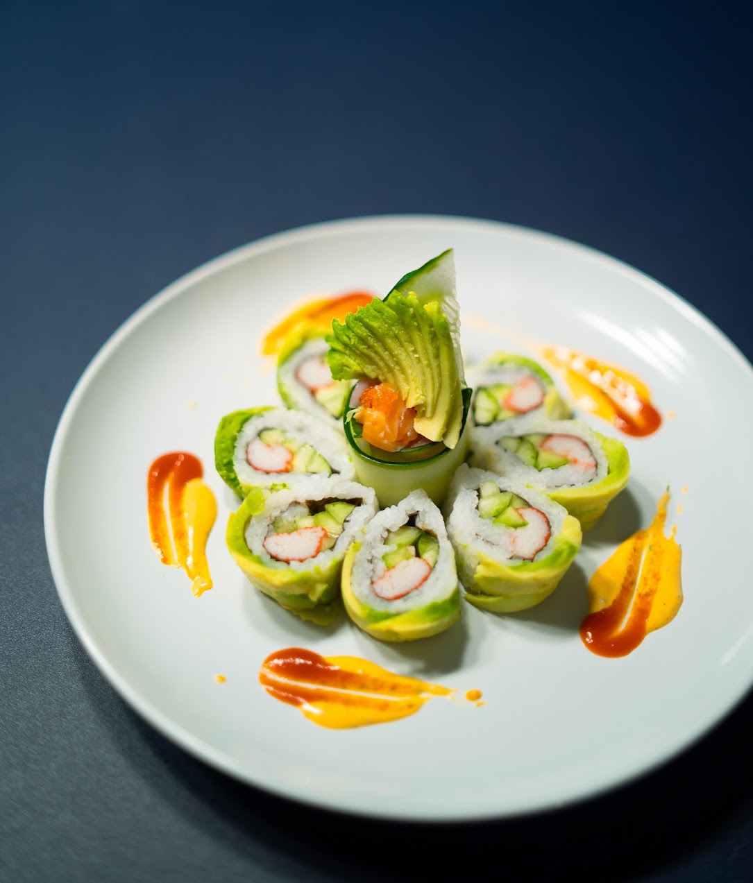 Fine dining sushi plate.